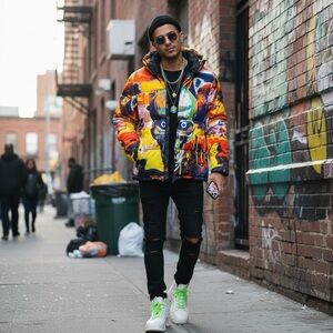 NWT Men’s Tango Hotel Skull Splatter Jacket SZ L